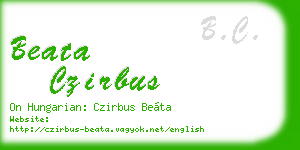 beata czirbus business card